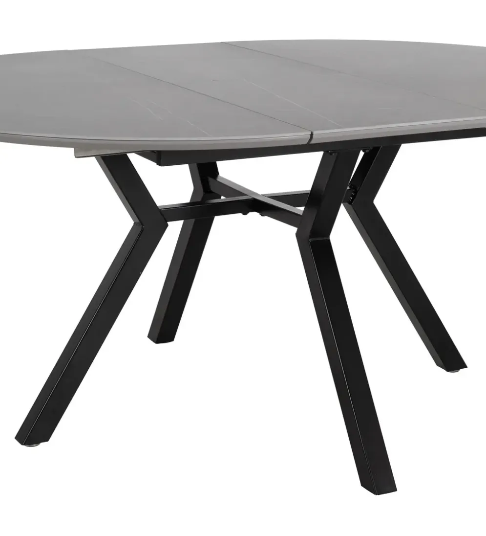 Stół rozkładany PATARASO 120 cm ceramika szara nogi czarne