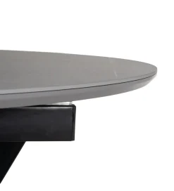 Stół rozkładany PATARASO 120 cm ceramika szara nogi czarne