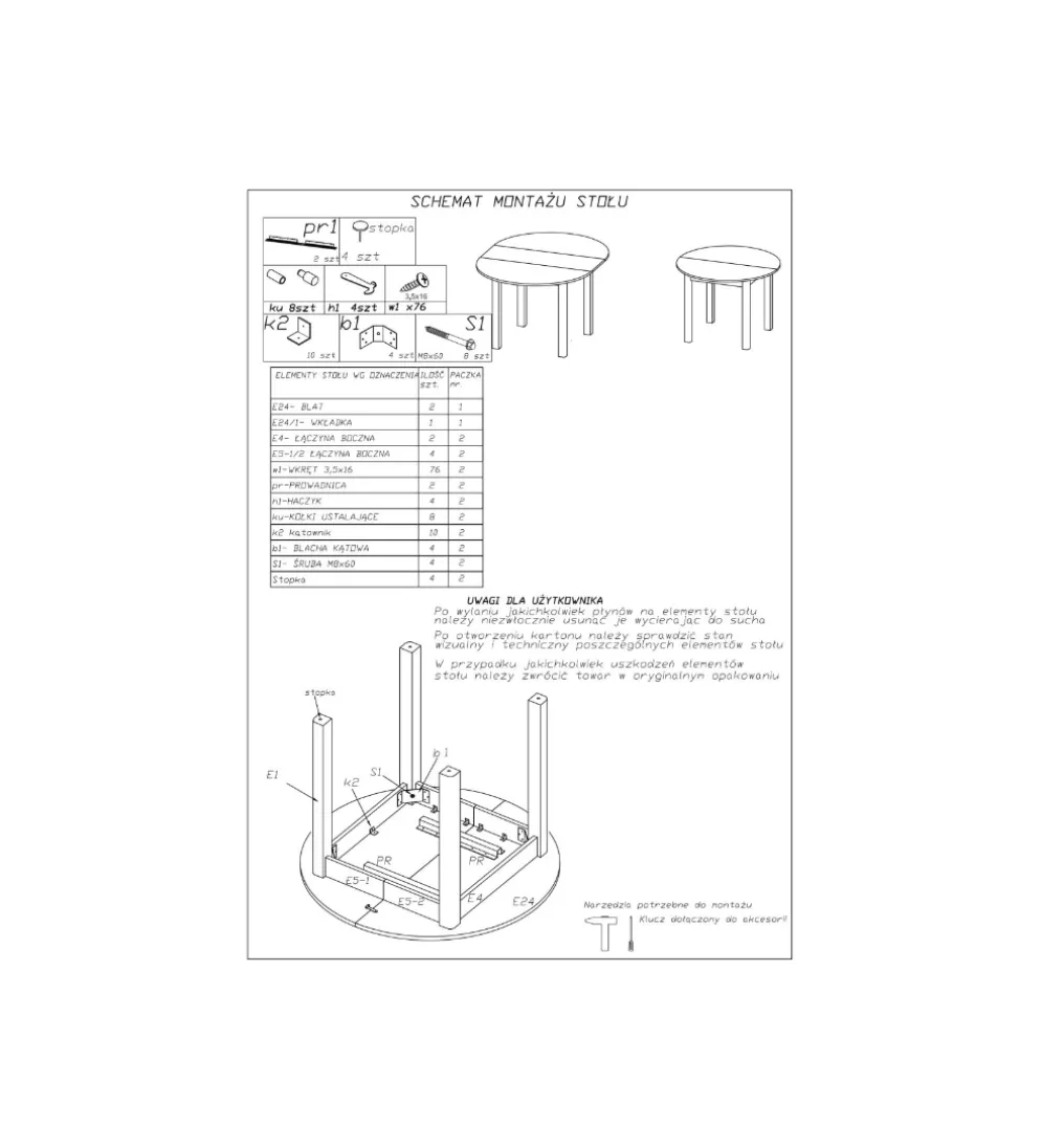Stół rozkładany RINGO 102 cm - 142 cm biały
