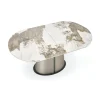 Stół rozkładany ROBINSON 160 cm - 200 cm ceramika w optyce beżowego marmuru