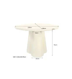 Stół SANDI 130 cm kremowy