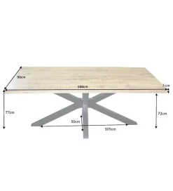 Stół SPIDER Galaxy 160 cm drewno Mango na nogach pająk krzyżak