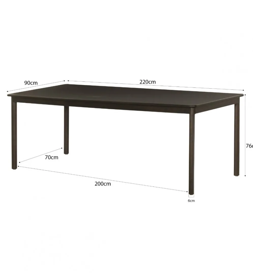 Stół TOBAGO 220 cm czarny