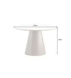 Stół UNIQUE 120 cm drewno orzecha biały ceramiczny blat