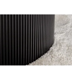 Stół UNIQUE 120 cm okrągły ceramiczny blat efekt czarny marmur