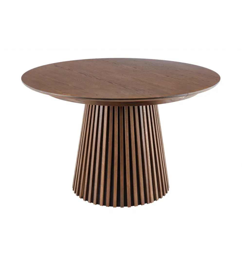Stół VALHALLA WOOD okrągły 120-160-200cm rozkładany dąb ciemny