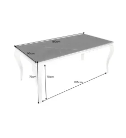 Stół VENETO Modern Barock 180 cm w optyce czarnego marmuru