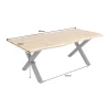 Stół WILD 180 cm nogi X wygląd naturalnego dębu