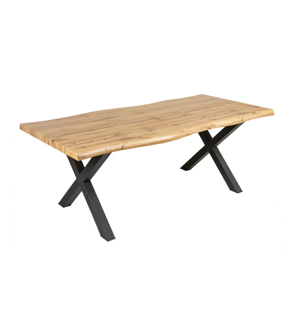 Stół WILD 180 cm nogi X wygląd naturalnego dębu