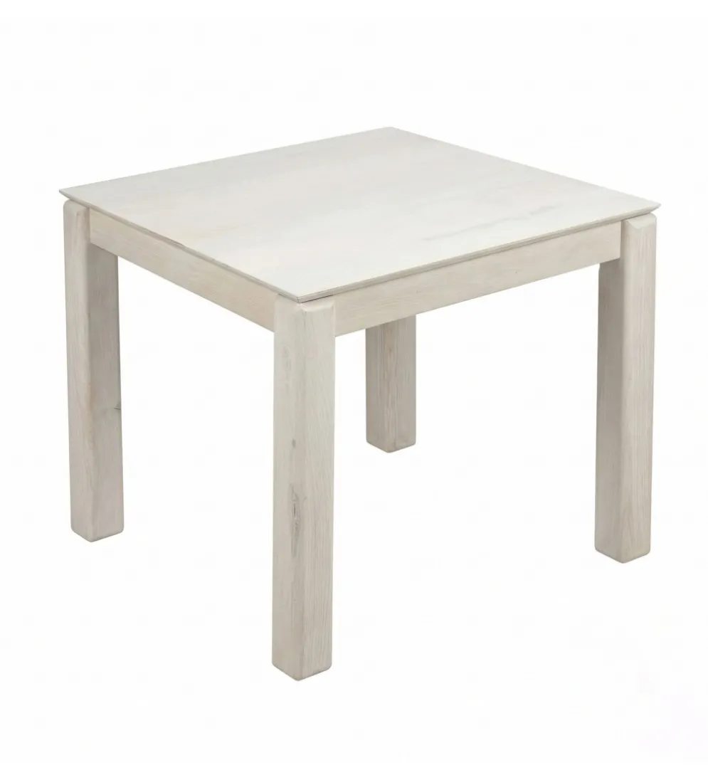 Stół WOHNLING 80 cm drewno mango białe wykończenie