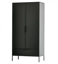 Szafa ADAM 200 cm drewno sosny czarna