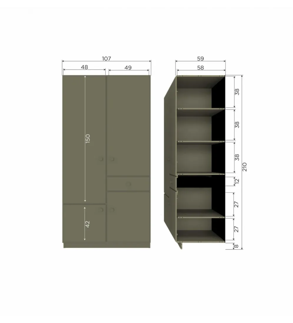 Szafa ALFIE 107 cm drewno sosny