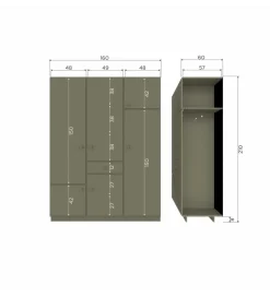 Szafa ALFIE 160 cm drewno sosny