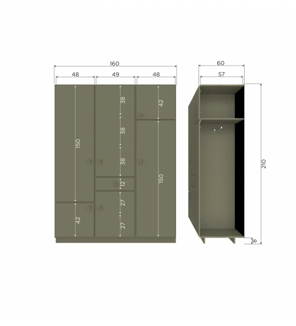 Szafa ALFIE 160 cm drewno sosny