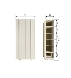 Szafa BASU 210 cm drewno sosny dust