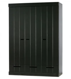 Szafa DRAWER 195 x 140 cm drewno sosna czarna