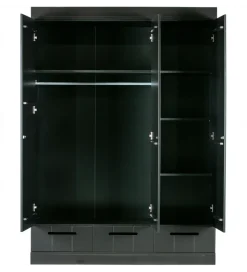 Szafa DRAWER 195 x 140 cm drewno sosna czarna