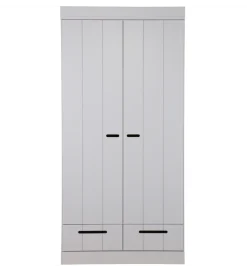 Szafa DRAWER 195 x 94 cm drewno sosna szara