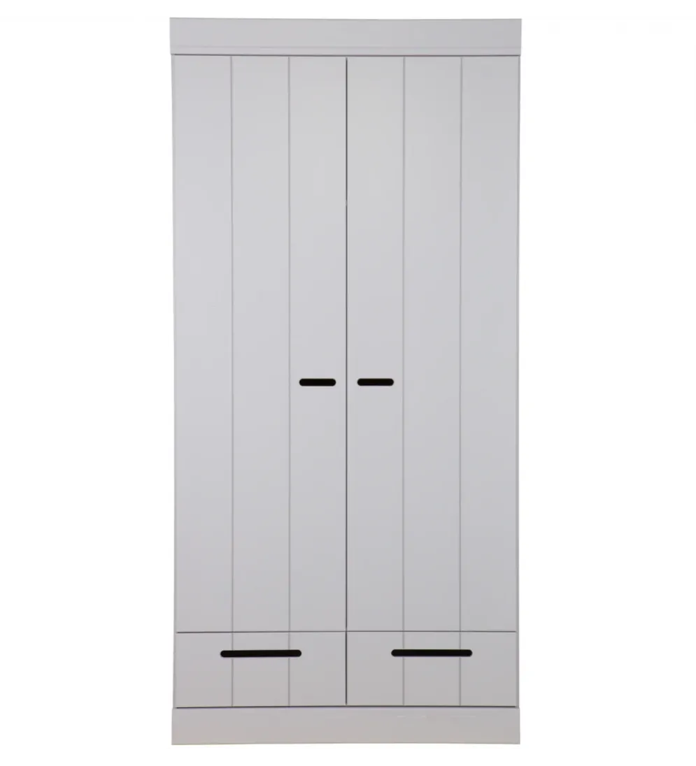 Szafa DRAWER 195 x 94 cm drewno sosna szara