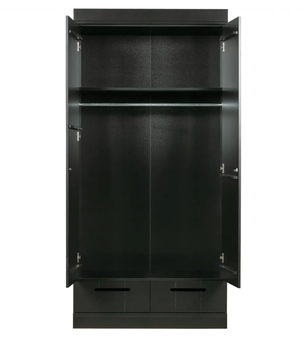 Szafa DRAWER 195 x 94 cm drewno sosna czarna