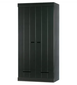 Szafa DRAWER 195 x 94 cm drewno sosna czarna