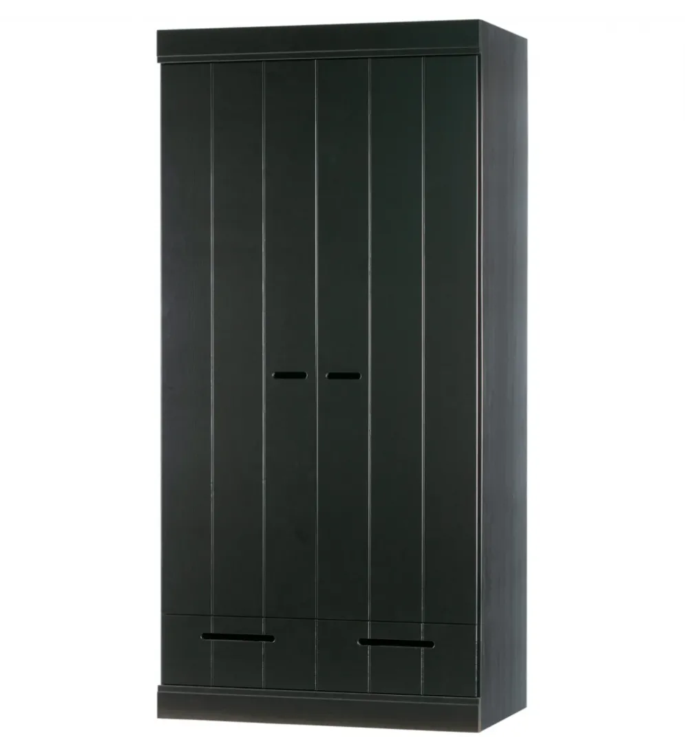 Szafa DRAWER 195 x 94 cm drewno sosna czarna