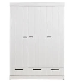Szafa DRAWER 195 x 140 cm drewno sosna biała