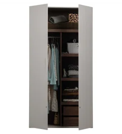 Szafa dwudrzwiowa RENS 110 cm dekor orzechowy szara