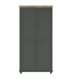 Szafa EVORA 108 cm zielona z dodatkiem koloru dąb Lefkas