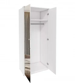 Szafa OPTIMA 90 cm biała z lustrami