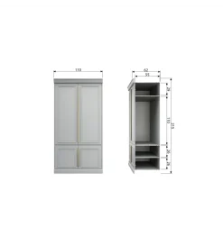 Szafa ORGANIZE 62 cm drewno sosny mist