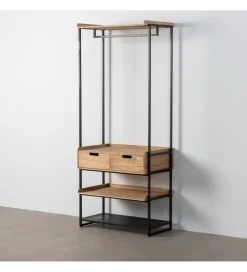 Szafa otwarta INDUSTRIAL 80 cm naturalna czarna
