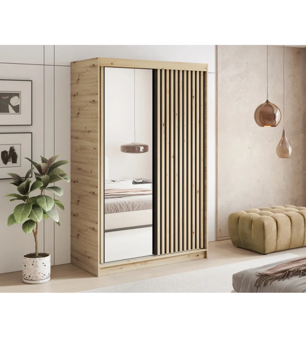Szafa przesuwna EMERIO II 120 cm kolor dąb artisan