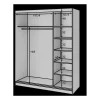 Szafa przesuwna Esville III z lustrem 180 cm w optyce Dąb artisan/Czarny mat