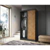 Szafa przesuwna Marrphy II 120 cm czarny/dąb caramel