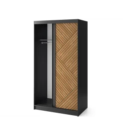 Szafa przesuwna Marrphy II 120 cm czarny/dąb caramel