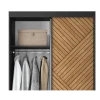 Szafa przesuwna Marrphy II 120 cm z lustrem czarny/dąb caramel