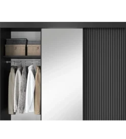 Szafa przesuwna PRESCCO III z lustrem 180 cm czarny