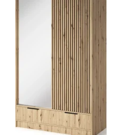 Szafa przesuwna VOODI II 120 cm z lustrem kolor dąb artisan