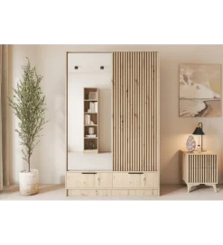 Szafa przesuwna VOODI II 120 cm z lustrem kolor dąb artisan