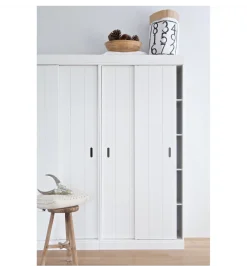 Szafa ROW 195 cm drewno sosny biała