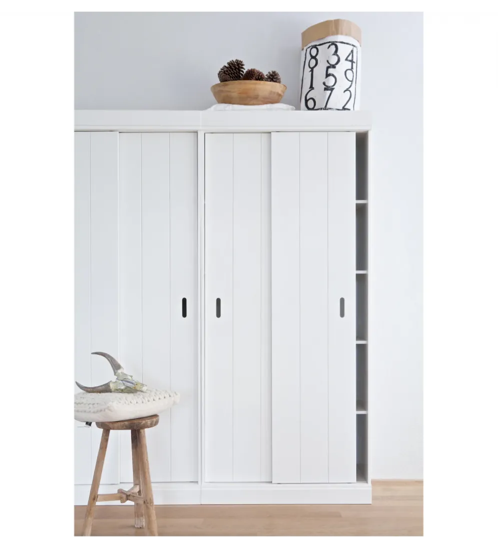Szafa ROW 195 cm drewno sosny biała