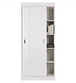 Szafa ROW 195 cm drewno sosny biała