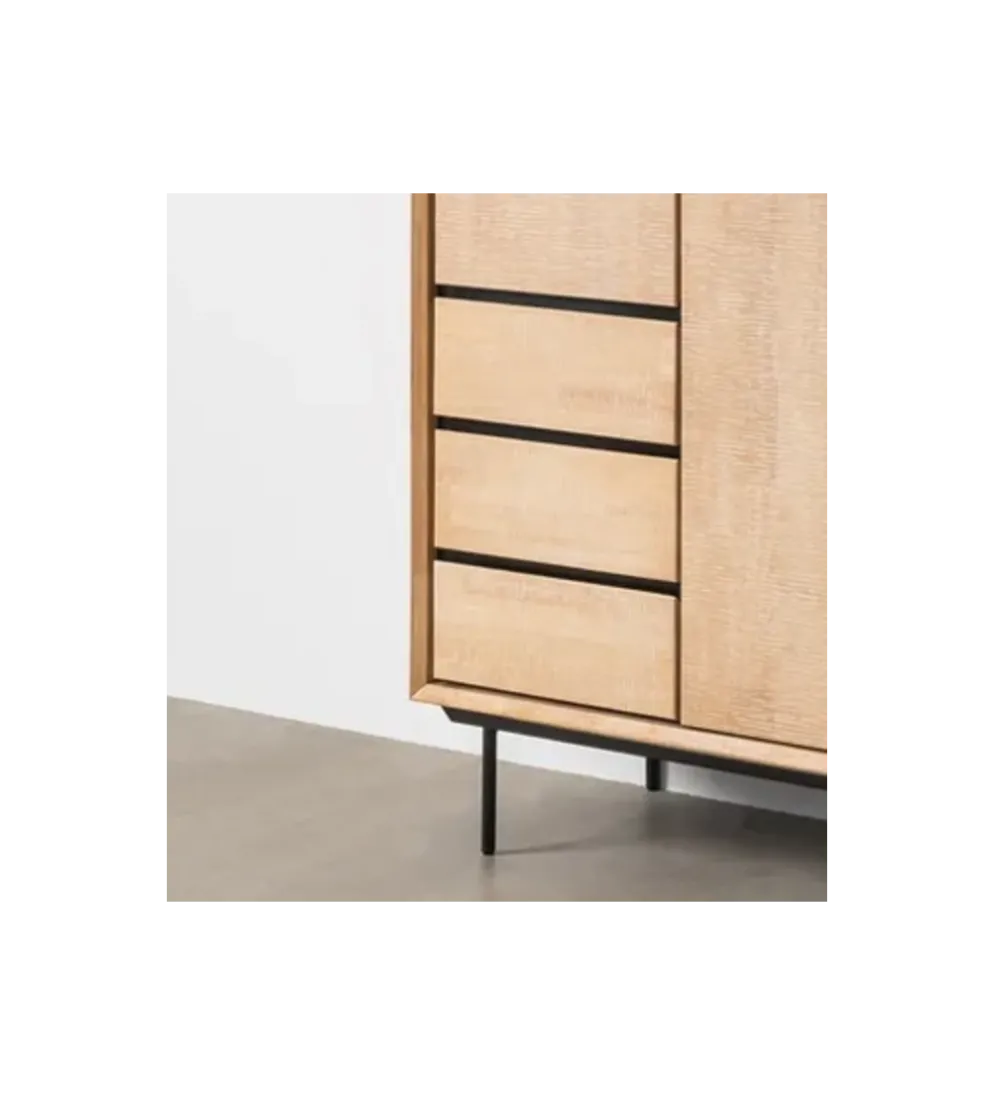 Szafa SINTRA 204 cm drewno kauczuk naturalna