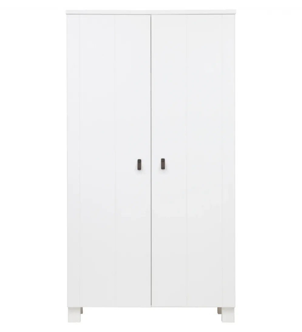 Szafa TIES 202 cm drewno sosny biała