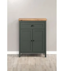 Szafka na buty STANTON 102 cm w optyce dębu Evoke Ciemnozielony