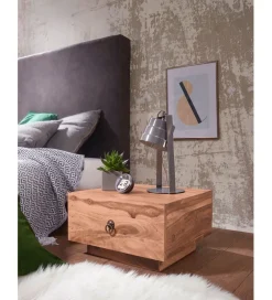 Szafka nocna MUMBAI 40 cm drewno akacja