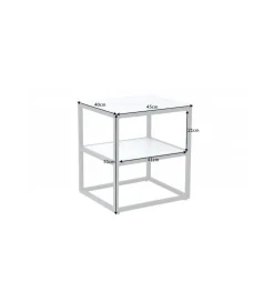 Szafka nocna RAUL 45 cm w optyce białego marmuru