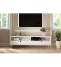 Szafka RTV DULLUM 200 cm biały