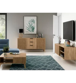 Szafka RTV wisząca ENTSIAN 150 cm w optyce dąb artisan